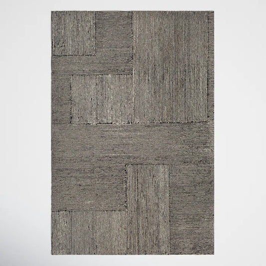 Peeta Geometric Hand-Tufted Wool Black/Ivory Area Rug